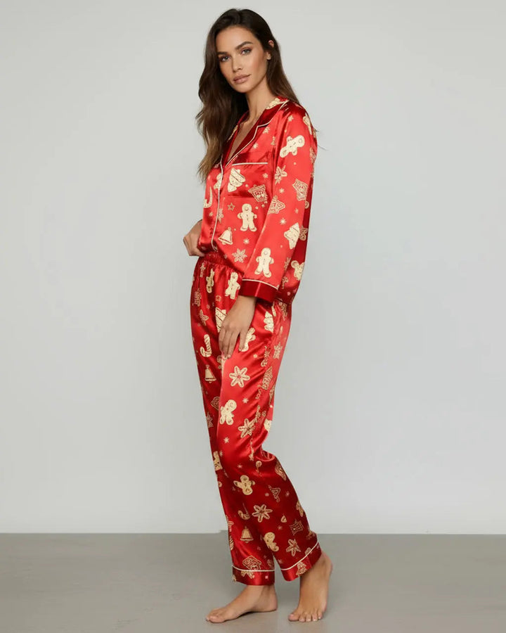 SOLACE CHICChristmas Cookie Print Pajama Set