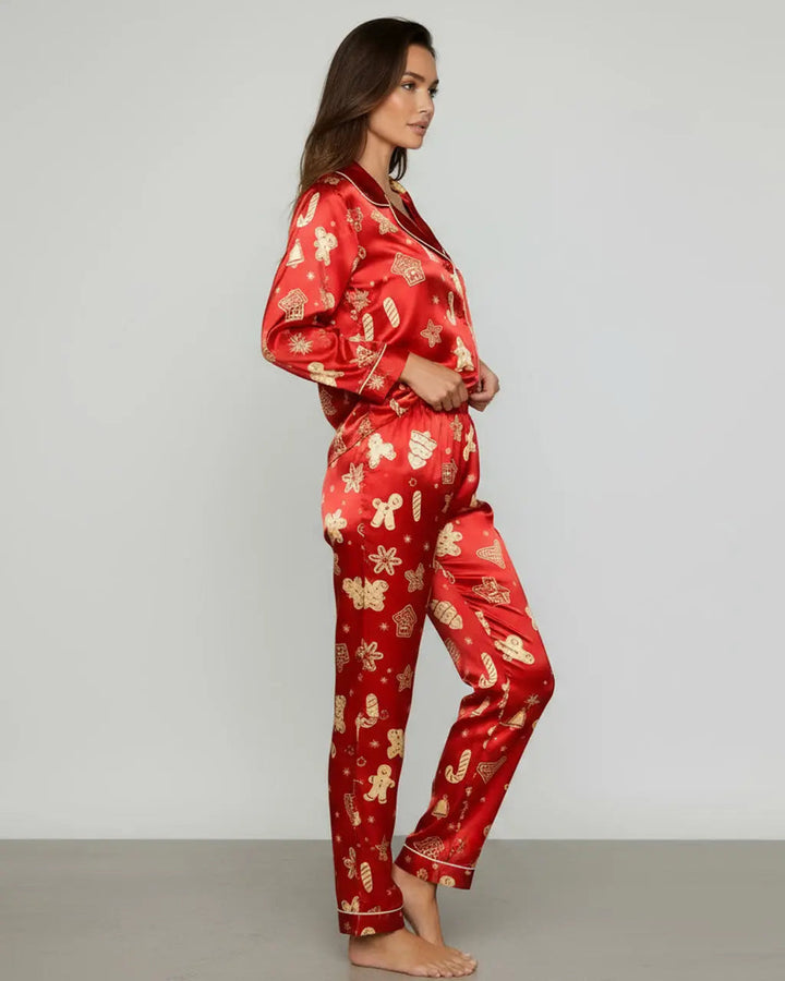 SOLACE CHICChristmas Cookie Print Pajama Set