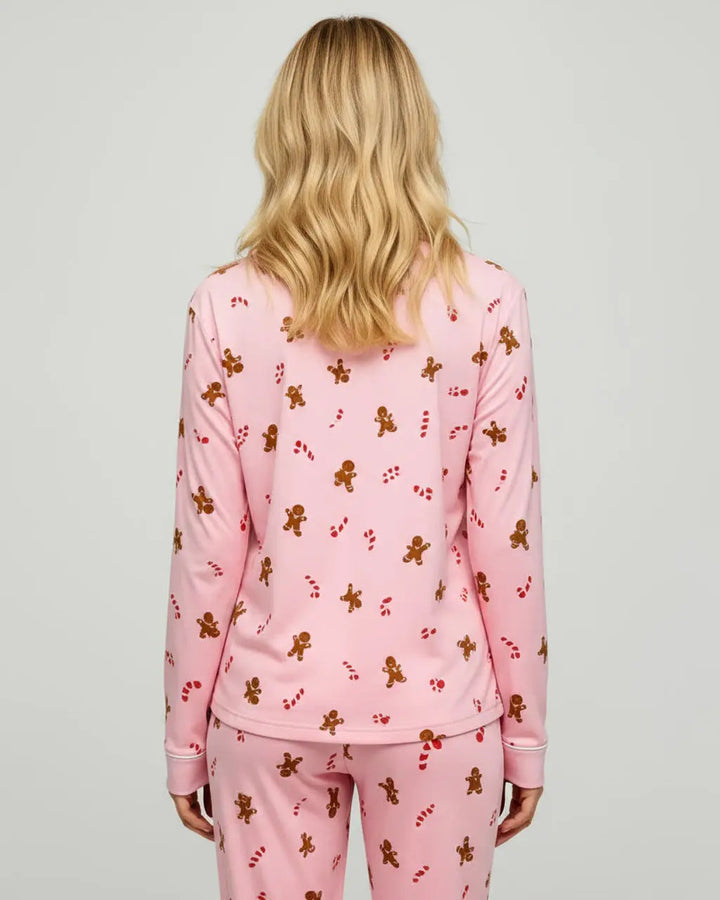SOLACE CHICChristmas Gingerbread Man Candy Cane Pajama Set