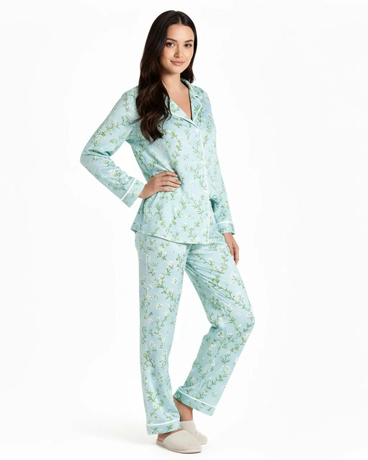 SOLACE CHICAll-Over Floral Print Long Sleeve Pajama Set