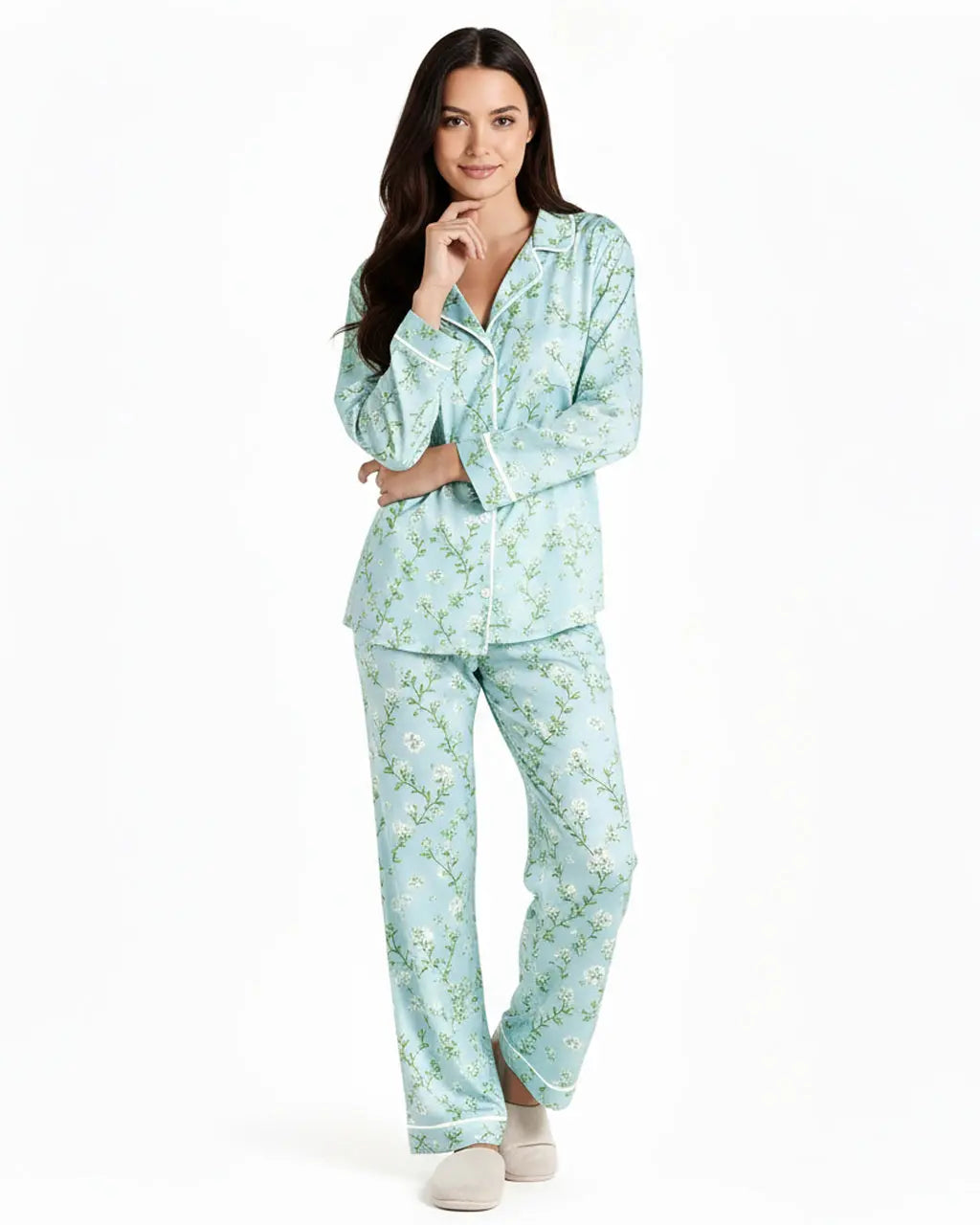 SOLACE CHICAll-Over Floral Print Long Sleeve Pajama Set