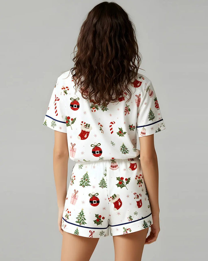 SOLACE CHICChristmas Snowflake Print Pajama Set