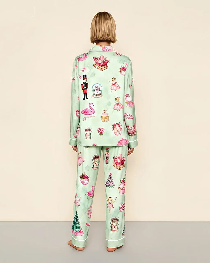 SOLACE CHICNutcracker Little Girl Print Pajama Set
