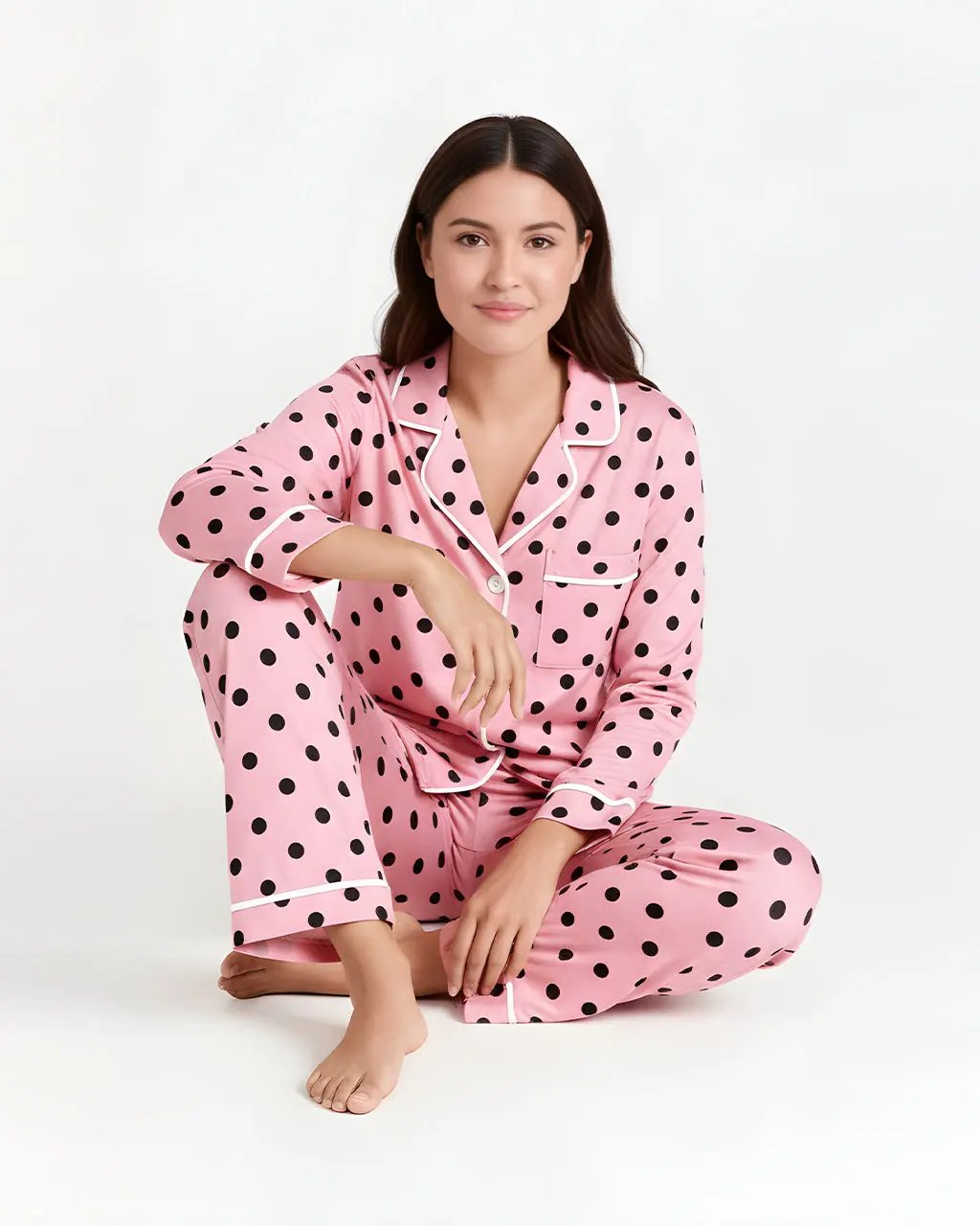 SOLACE CHICPolka Dot Print Pajama Set
