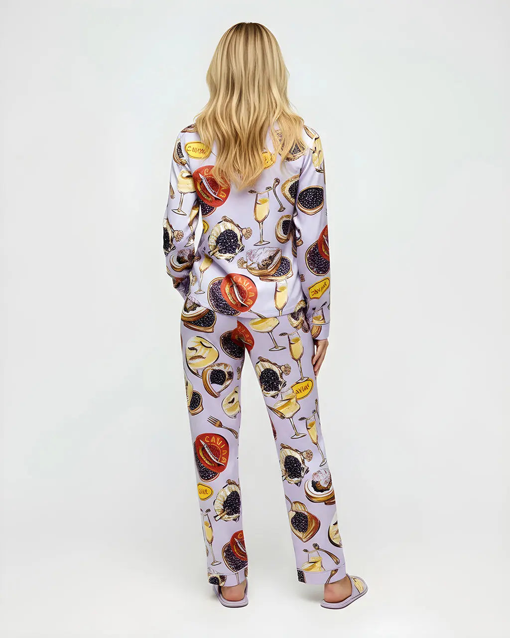 SOLACE CHICCaviar Champagne Print Pajama Set