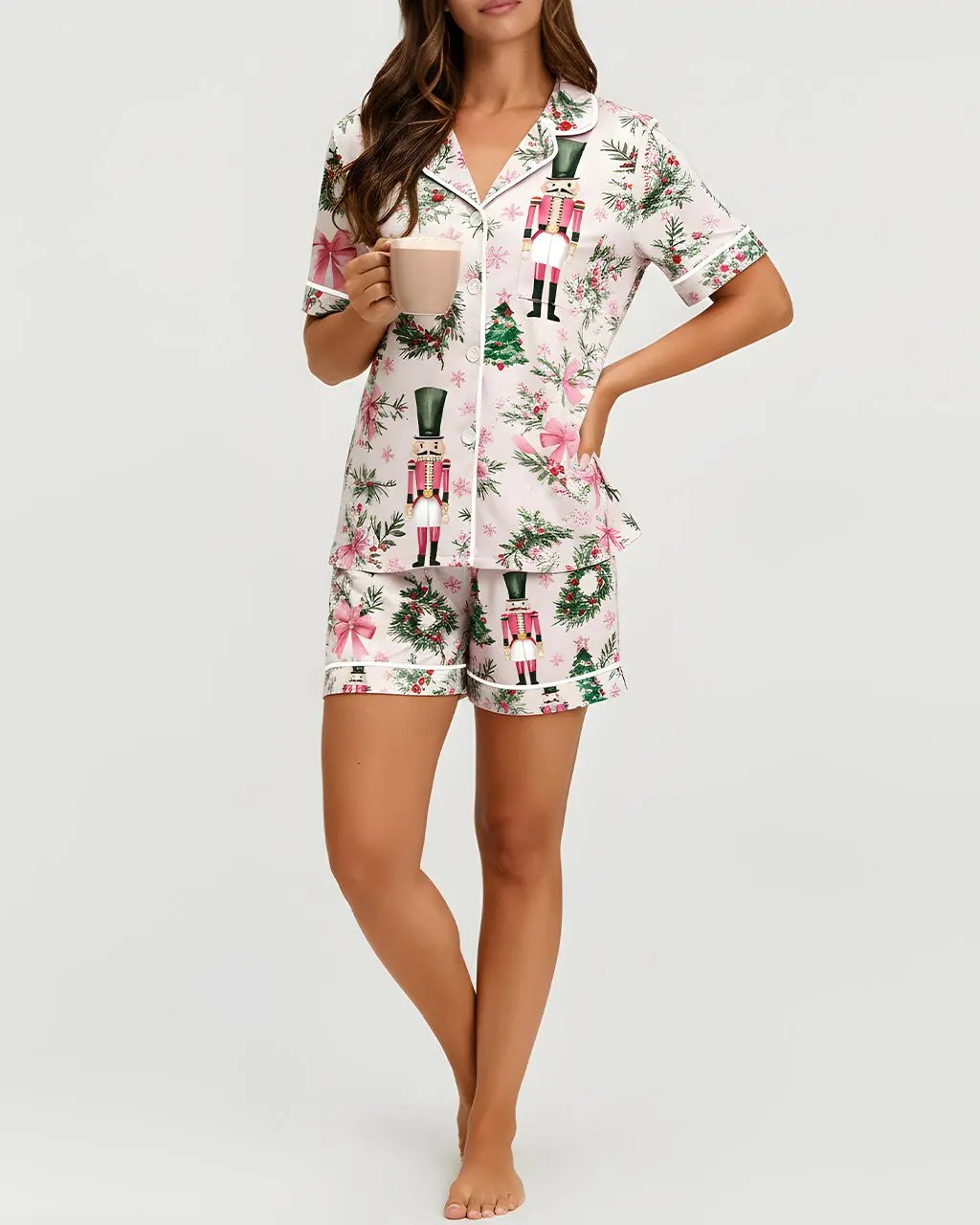 SOLACE CHICChristmas Nutcrackers Print Pajama Set
