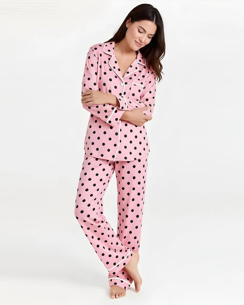SOLACE CHICPolka Dot Print Pajama Set