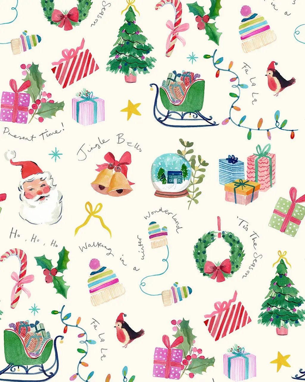 SOLACE CHICChristmas Jingle Bell Print Pajama Set