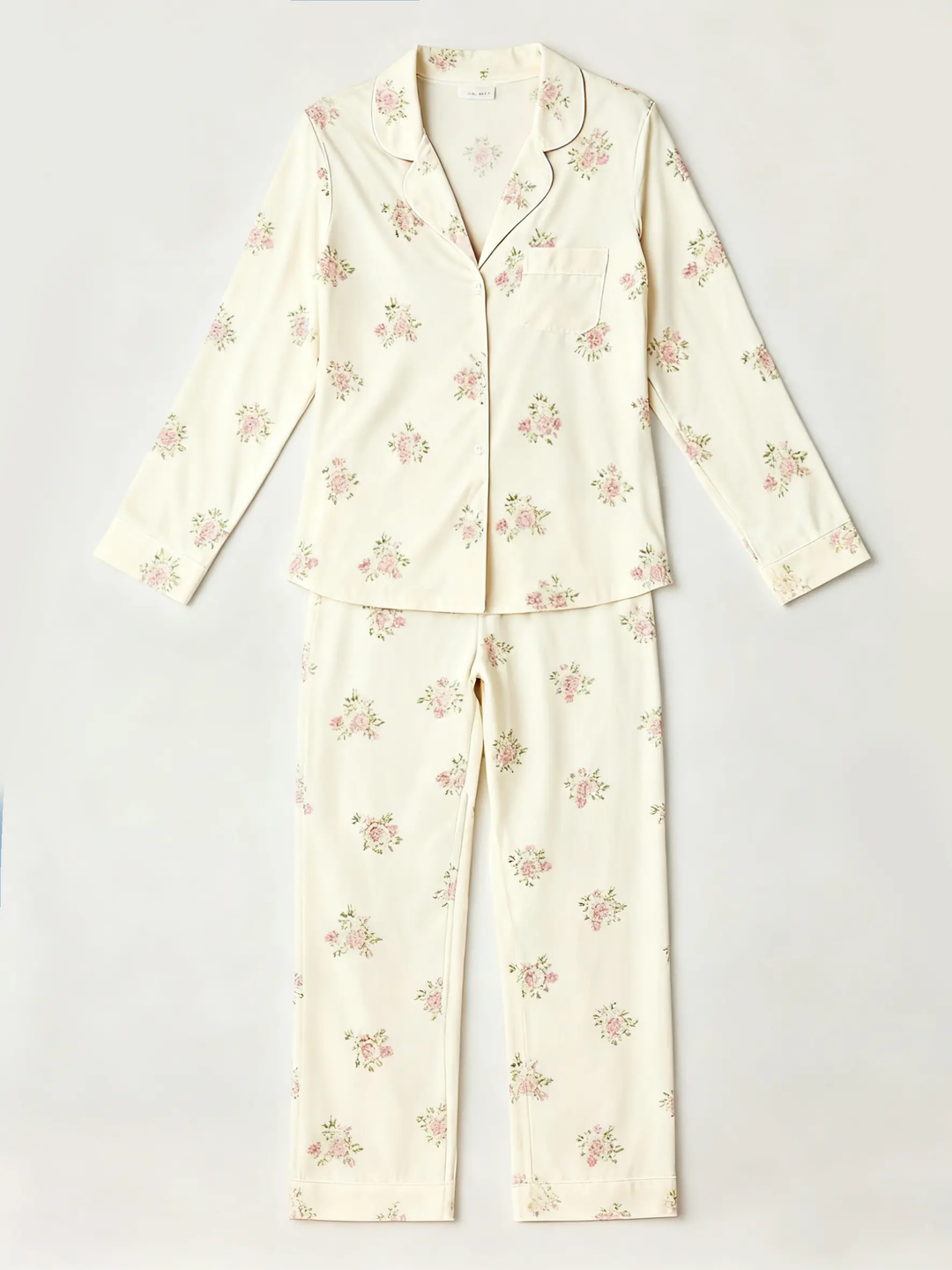SOLACE CHICRetro Floral Collar Two-Piece Pajamas Set