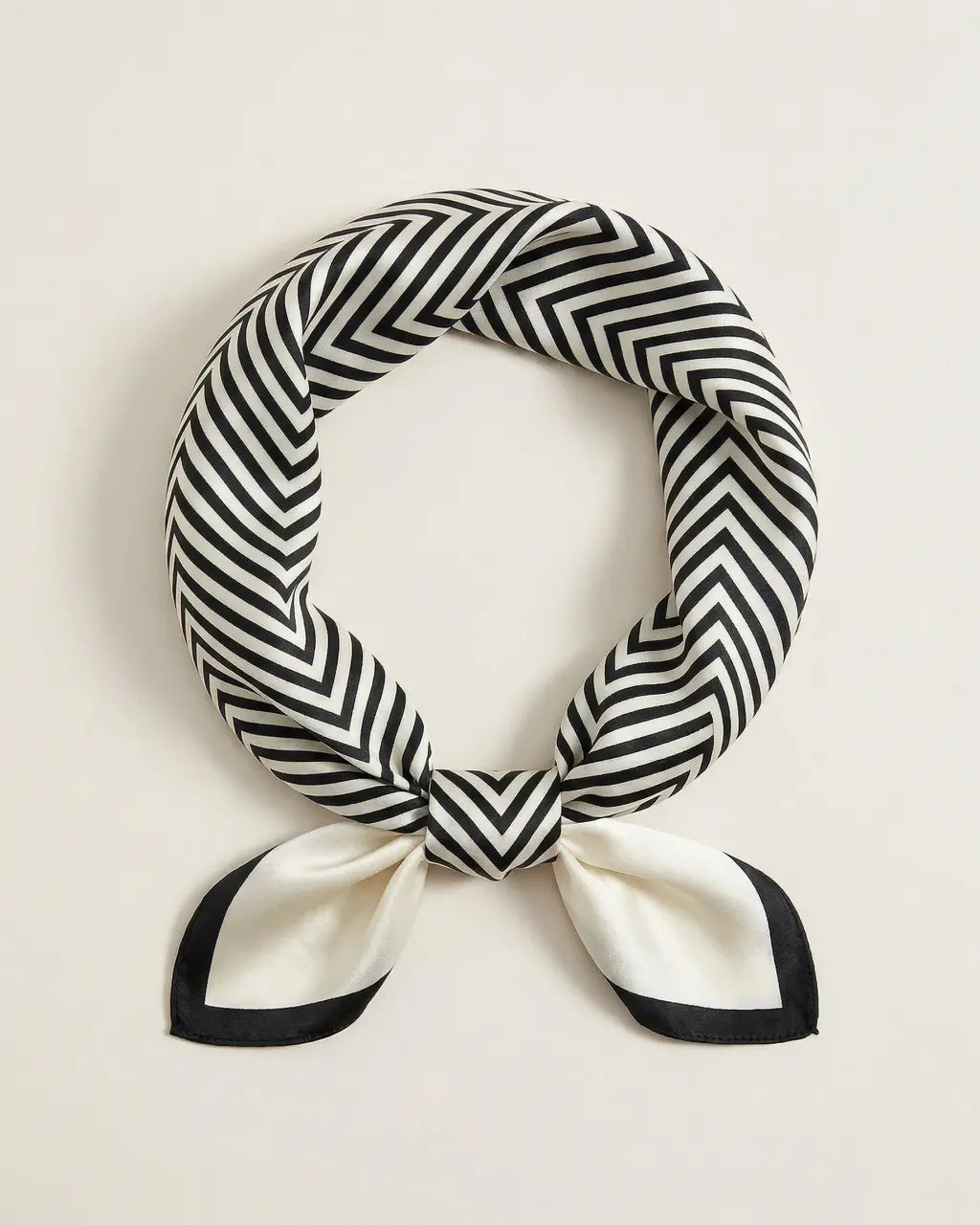 SOLACE  Black White Geometric Concentric Square Lightweight Square Scarf 