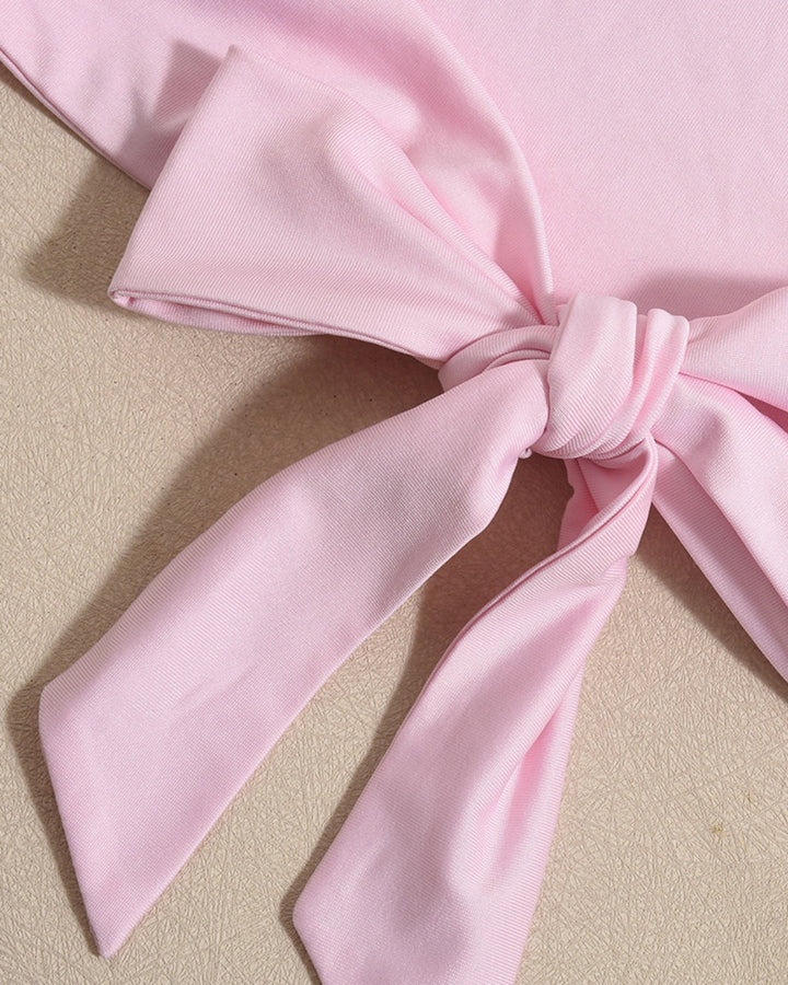 Pink Halter Cowl Neck Ruffled Mini Skirt Summer Set