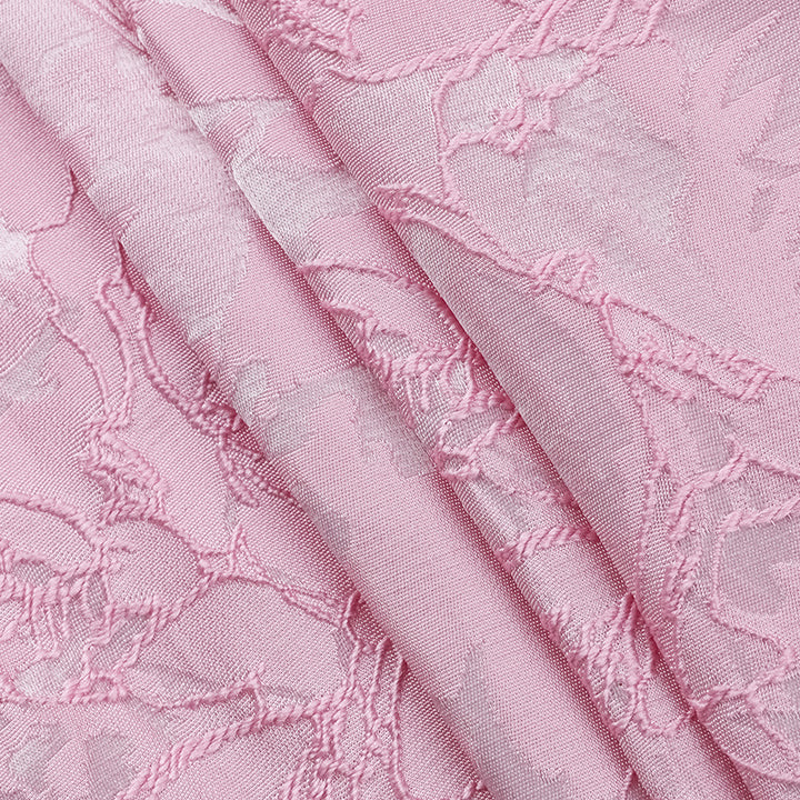 Pink Back Bow Jacquard Strapless Mini Dress