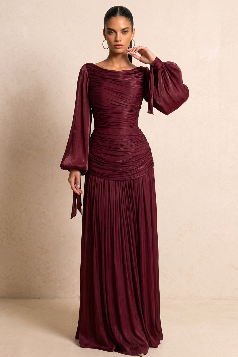 Luxury Shiny A-Line Formal Maxi Dress