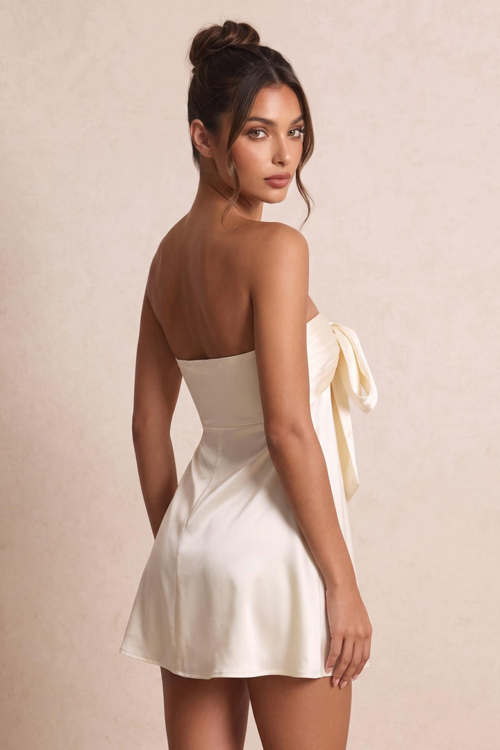 Satin Strapless Mini Dress