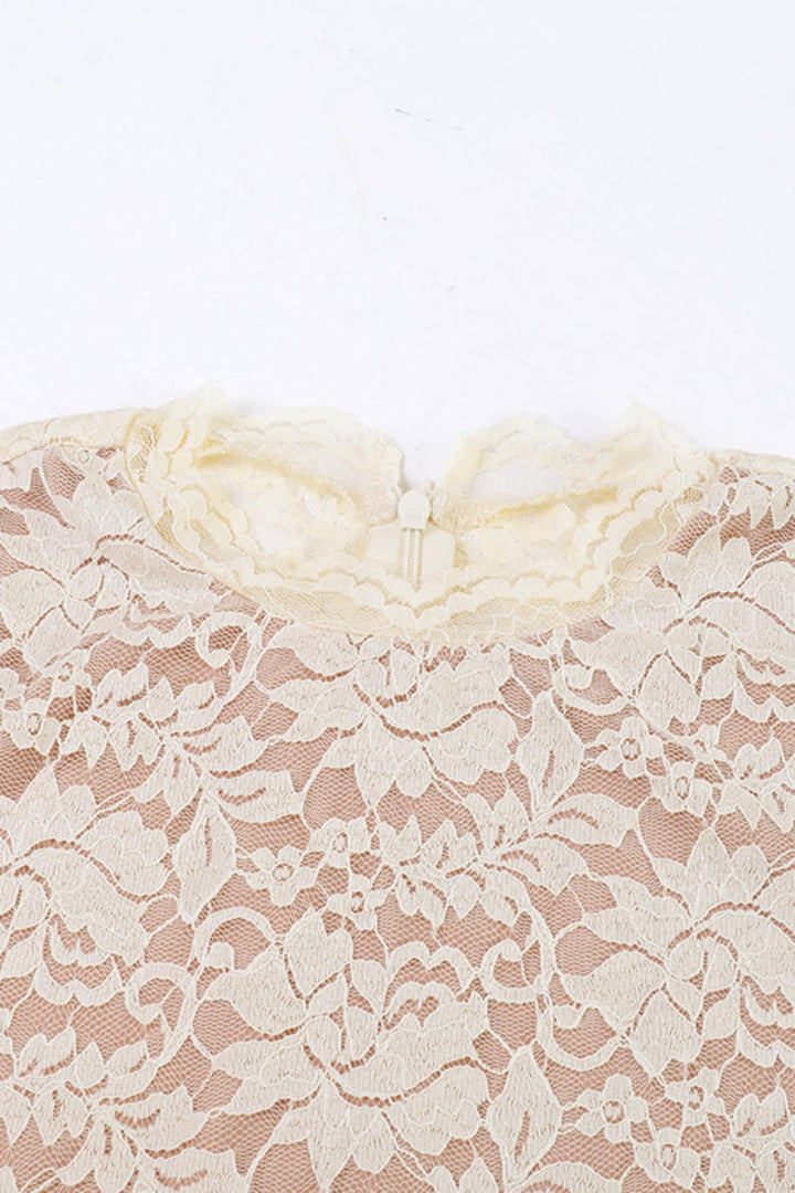 Floral Lace Twist Waist Long Sleeve Maxi Dress