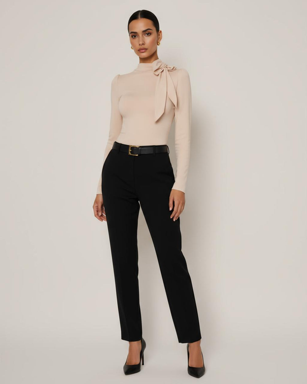 Bowknot Shoulder Long Sleeve Top SOLACE
