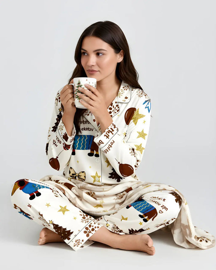 SOLACE CHICHoliday Dachshund Print Pajama Set