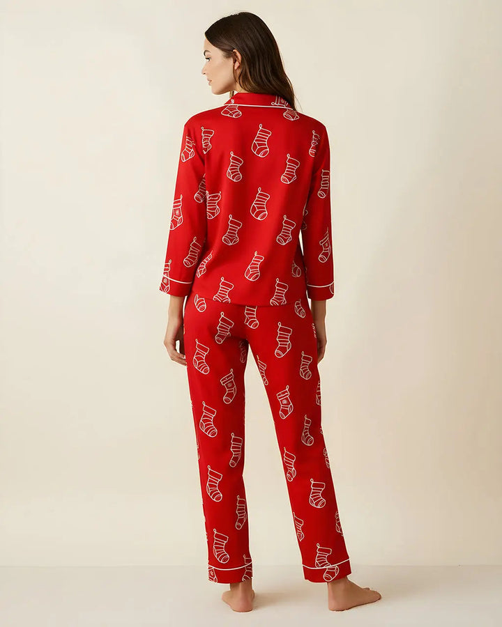 SOLACE CHICHoliday Socks Print Pajama Set