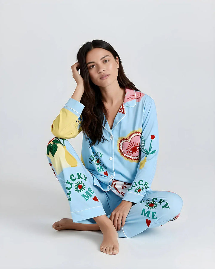 SOLACE CHICMaximalist Eye Print Pajama Set