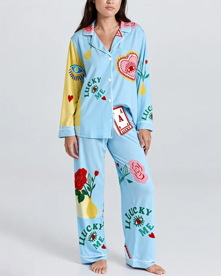 SOLACE CHICMaximalist Eye Print Pajama Set
