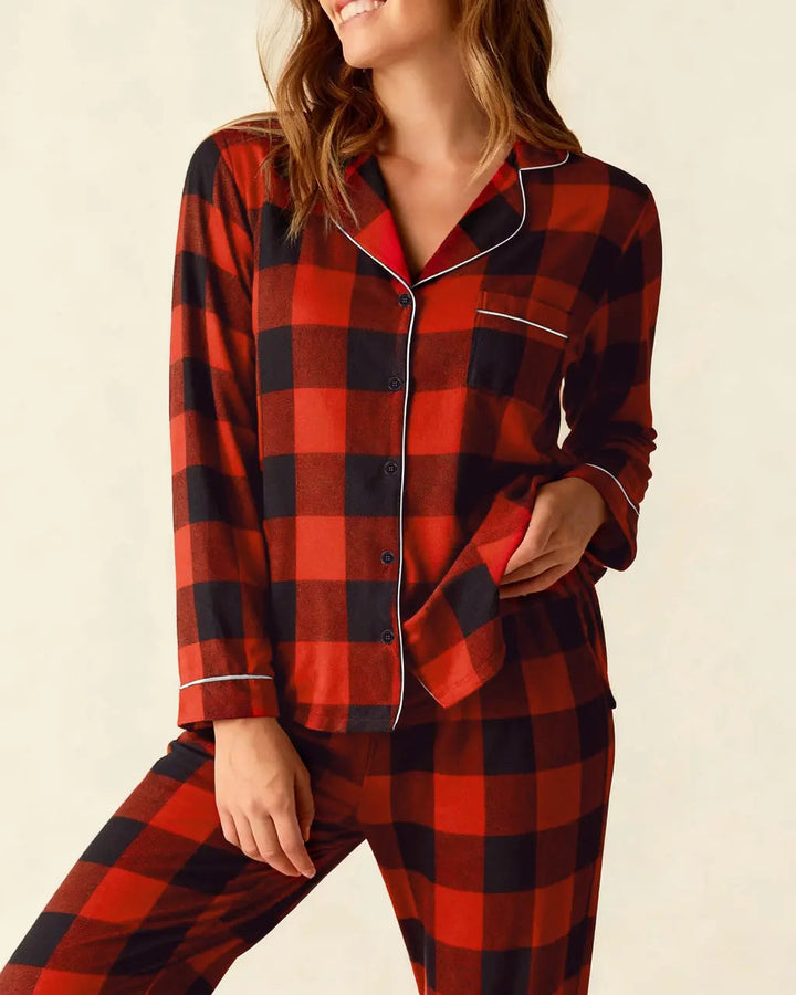 SOLACE CHICClassic Buffalo Plaid Pajama Set