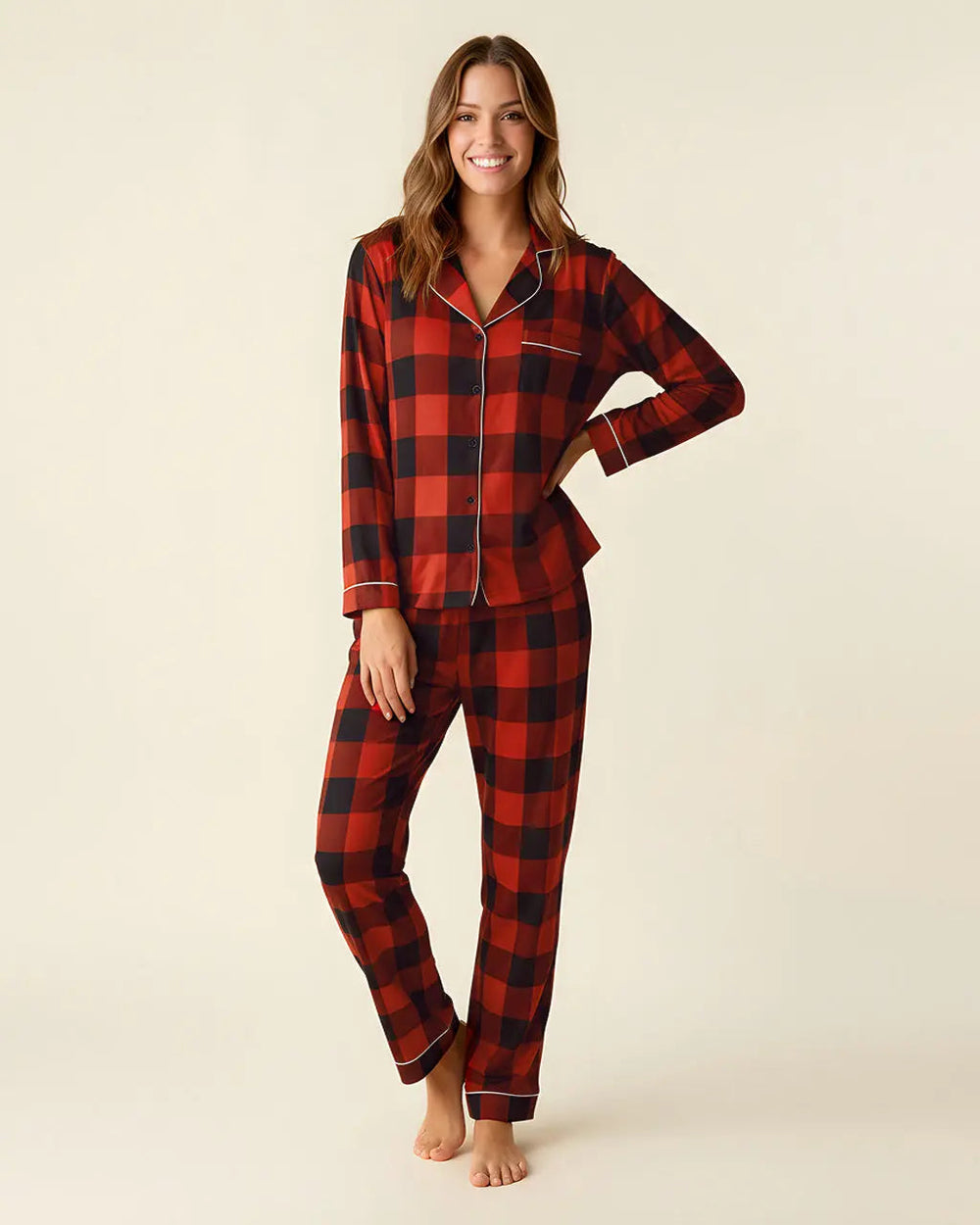 SOLACE CHICClassic Buffalo Plaid Pajama Set