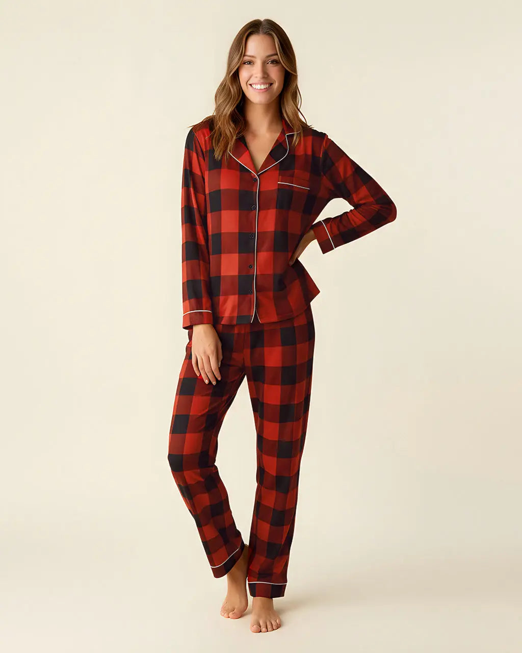 SOLACE CHICClassic Buffalo Plaid Pajama Set