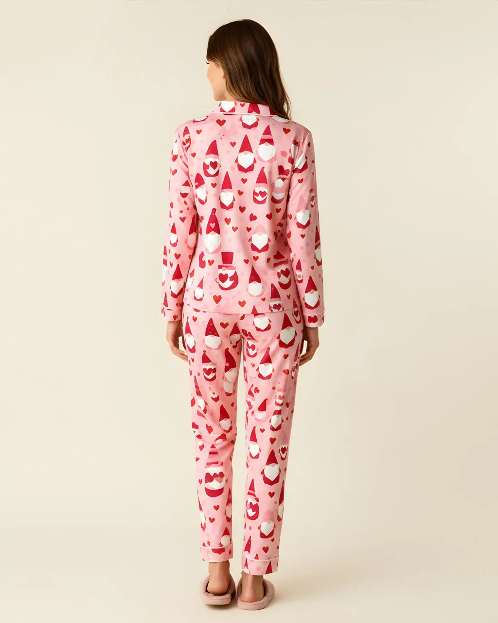 SOLACE CHICValentines Gnome Heart Print Pajama Set