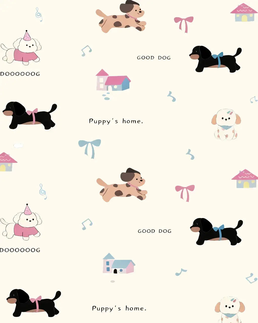SOLACE CHICAdorable Puppy Bow Pattern Pajama Set