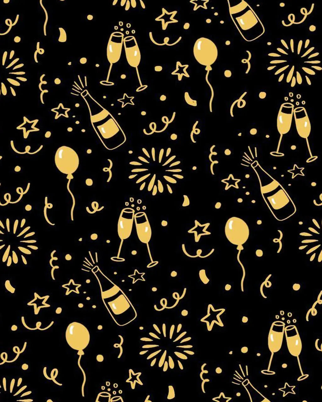 SOLACE CHICChampagne Firework Print Pajama Set