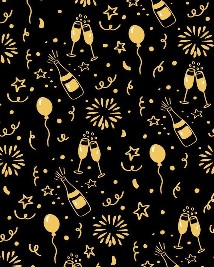SOLACE CHICChampagne Firework Print Pajama Set