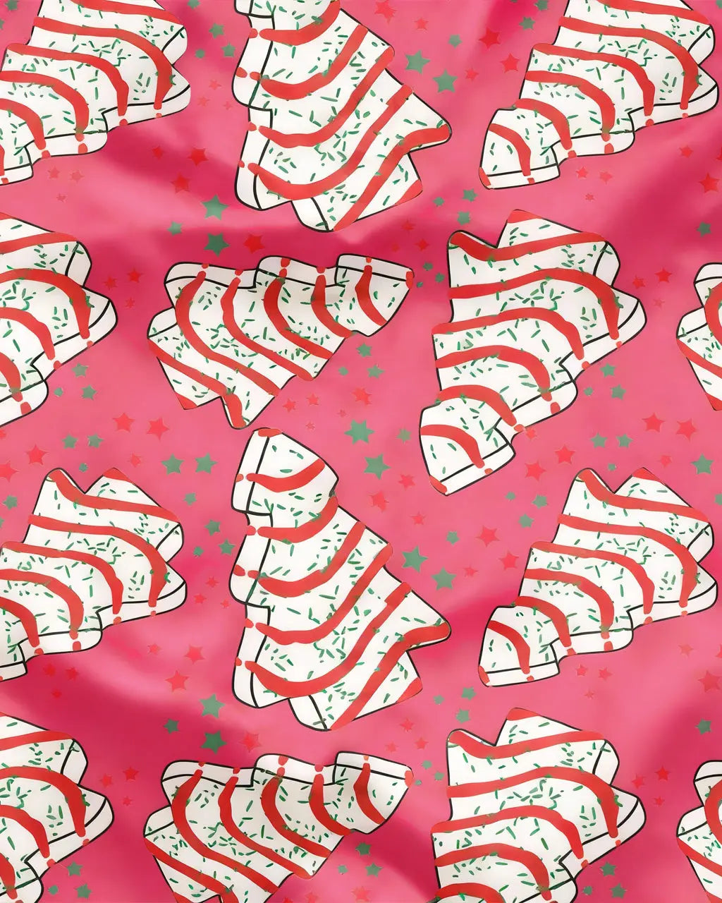 SOLACE CHICHoliday Tree Cakes Satin Pajama Set