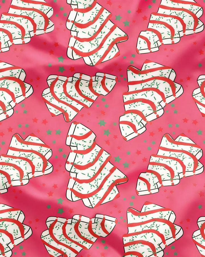 SOLACE CHICHoliday Tree Cakes Satin Pajama Set