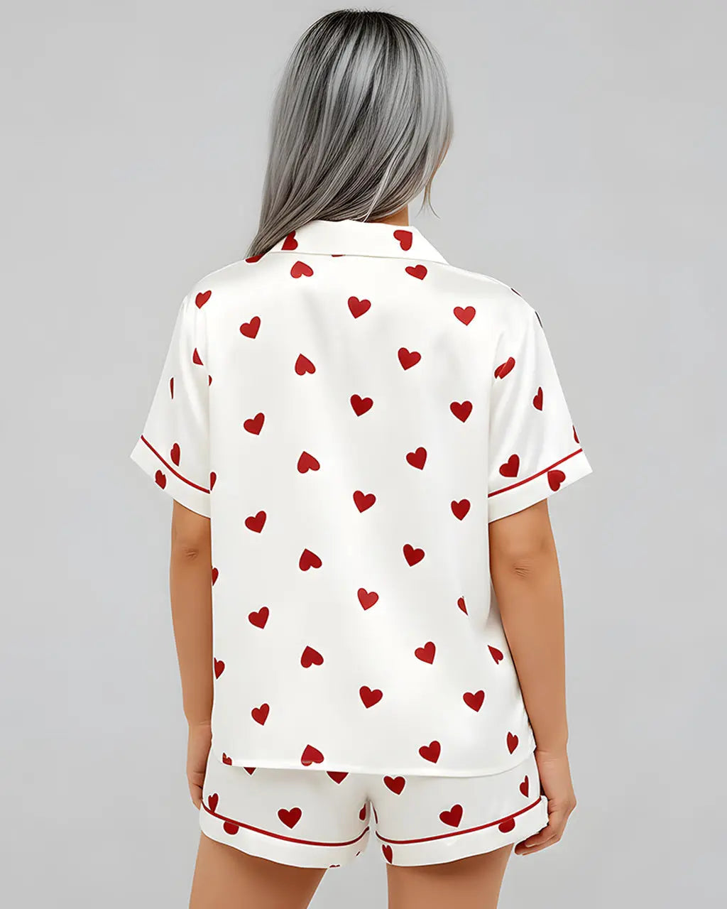 SOLACE CHICValentines Day Hearts Print Pajama Set