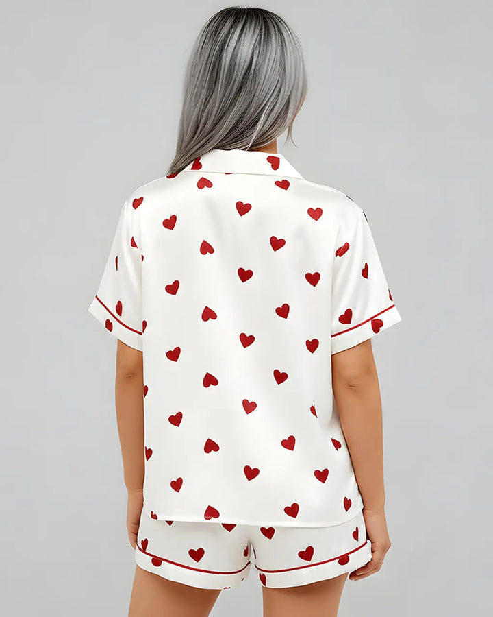 SOLACE CHICValentines Day Hearts Print Pajama Set