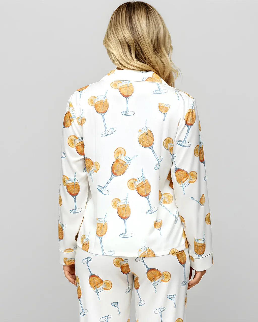 SOLACE CHICAperol Spritz Drink Print Pajama Set