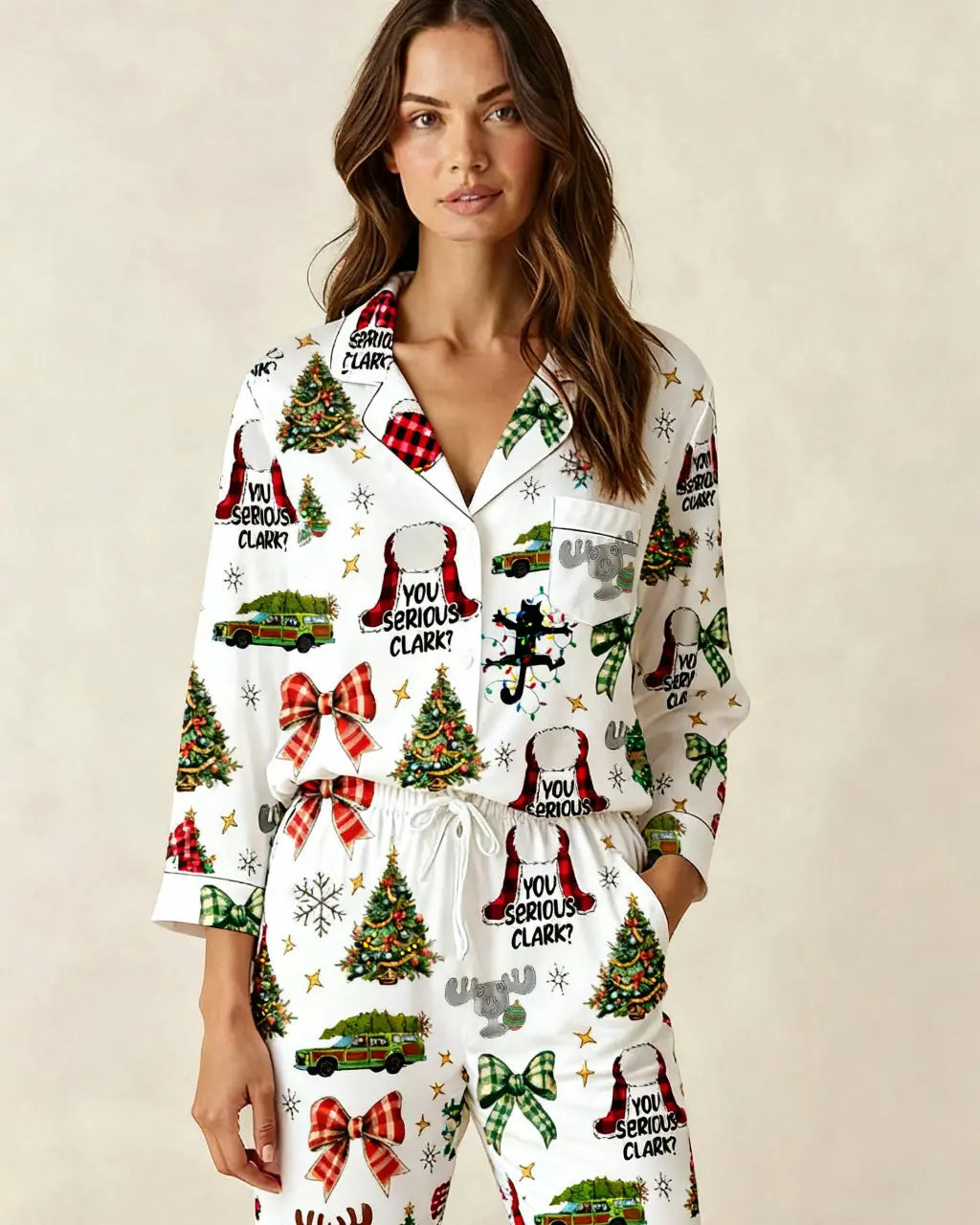 SOLACE CHICYou Serious Clark Print Pajama Set