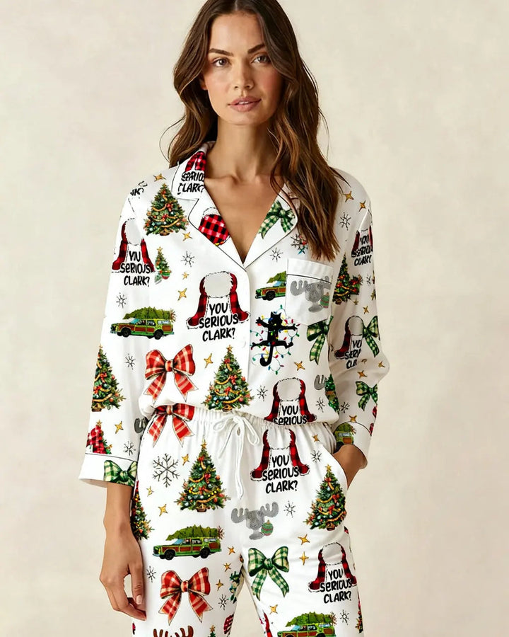 SOLACE CHICYou Serious Clark Print Pajama Set