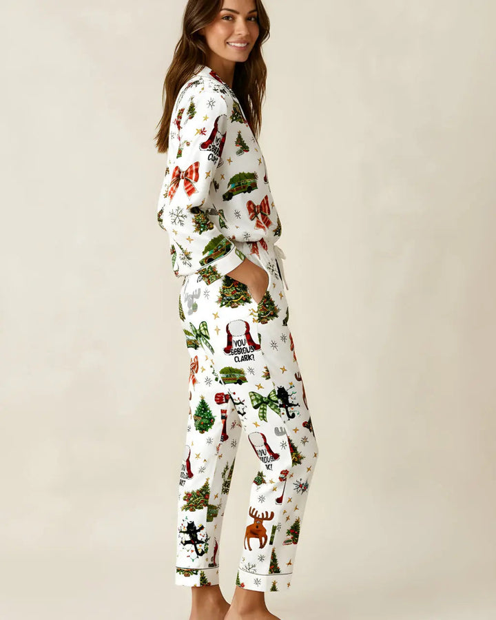SOLACE CHICYou Serious Clark Print Pajama Set
