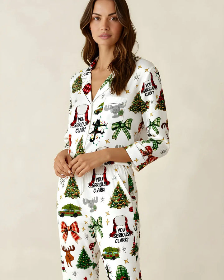 SOLACE CHICYou Serious Clark Print Pajama Set