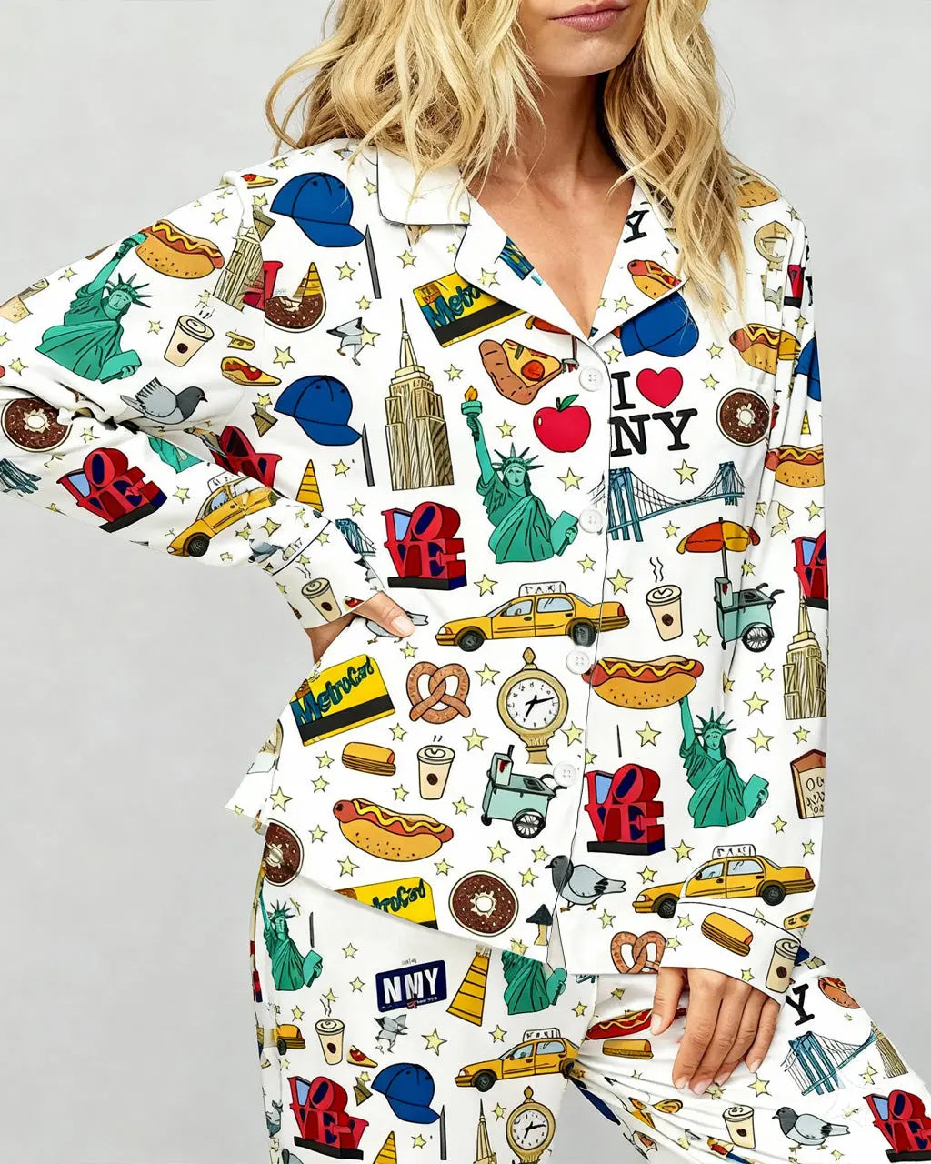 SOLACE CHICNew York City Print Pajama Set
