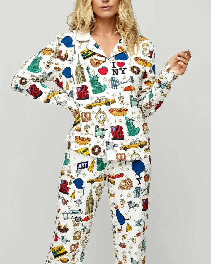 SOLACE CHICNew York City Print Pajama Set