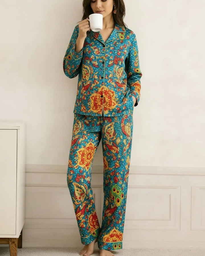 SOLACE CHICVintage Floral Print Pajama Set