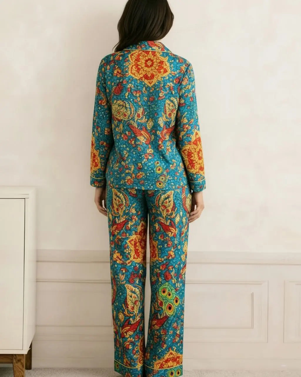 SOLACE CHICVintage Floral Print Pajama Set