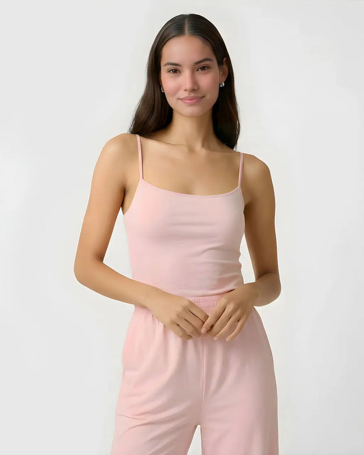 SOLACE CHICCasual Pink Cami Top and Pants Set