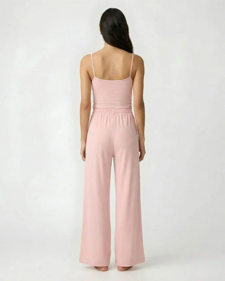 SOLACE CHICCasual Pink Cami Top and Pants Set