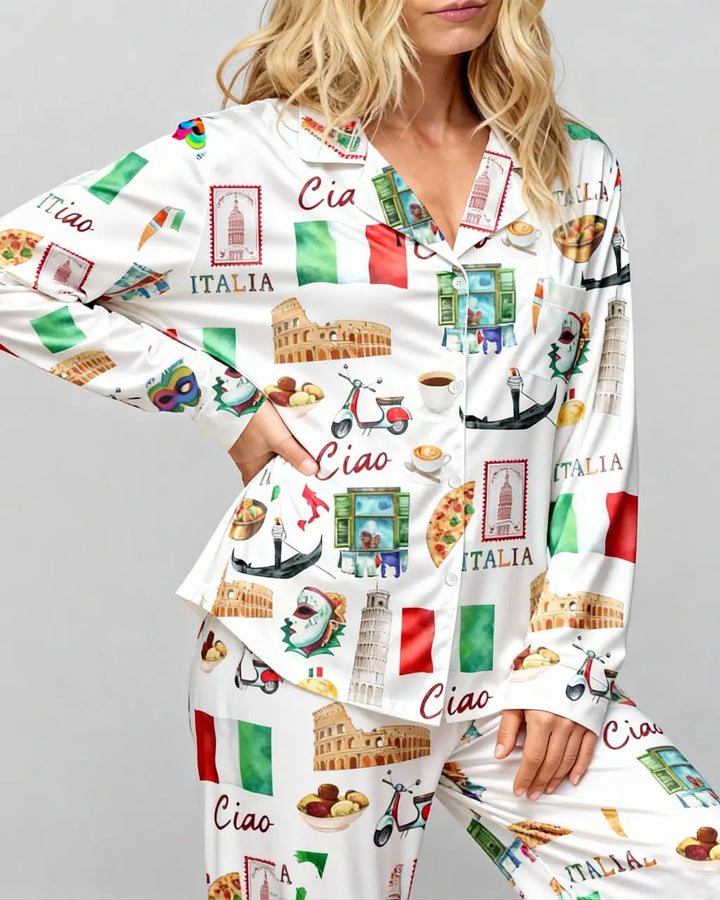 SOLACE CHICItaly Roma Travel Pajama Set