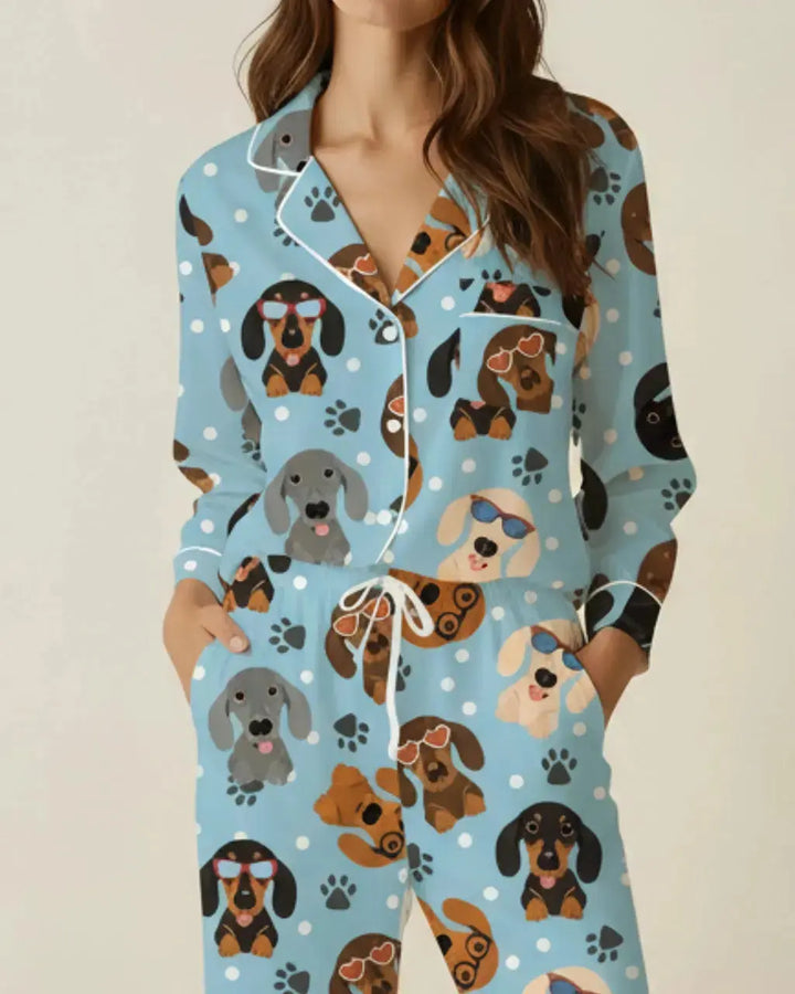SOLACE CHICDog Pets Print Pajama Set