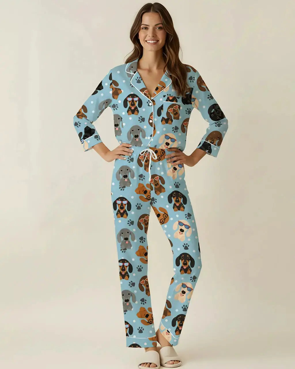 SOLACE CHICDog Pets Print Pajama Set
