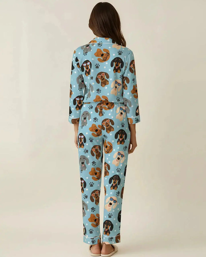 SOLACE CHICDog Pets Print Pajama Set
